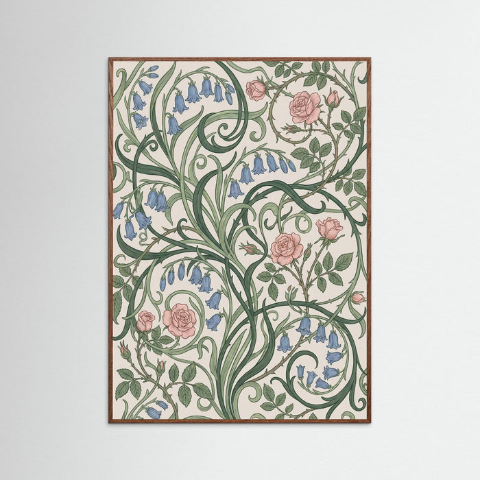 Oak Dark Berry Vine Pattern