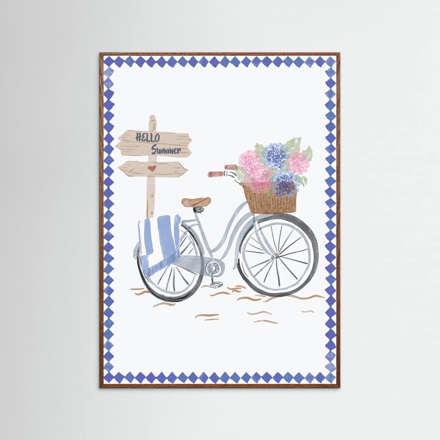 Bicycle at beach Poster – poster och konsttryck