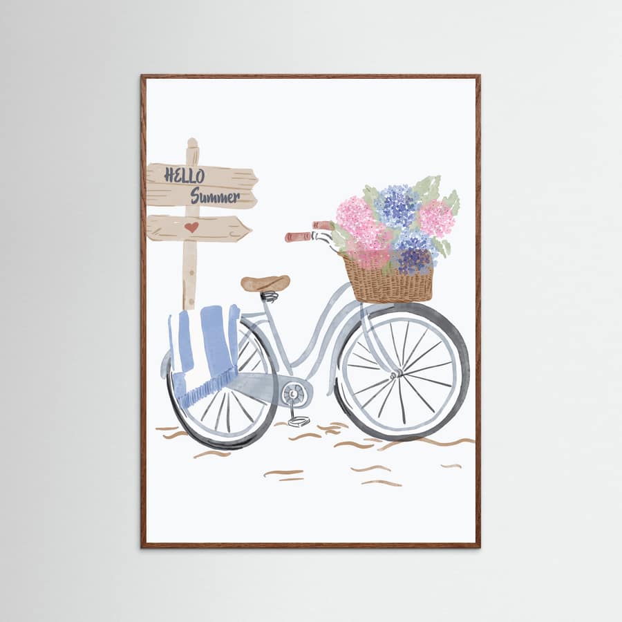 Affiche Bicycle at beach – affiche et impression d’art