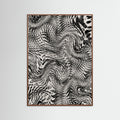Oak Dark Black And White Net Pattern Poster