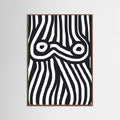 Plakat Black and White Striped Nude – plakat i druk artystyczny