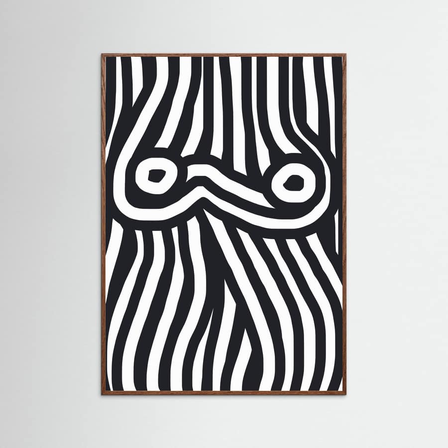 Plakat Black and White Striped Nude – plakat i druk artystyczny