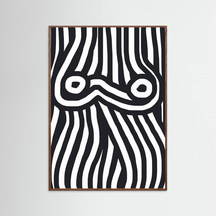 Plakat Black and White Striped Nude – plakat i druk artystyczny