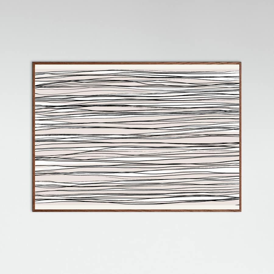 Black on Beige Lines Poster – poster and art print