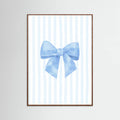 Póster Blue Bow On Stripes – póster e impresión artística