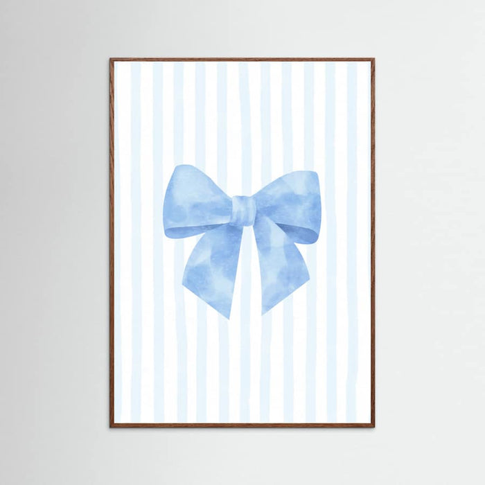 Póster Blue Bow On Stripes – póster e impresión artística