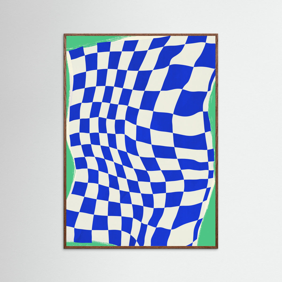 Oak Dark Blue Checker Cloth Poster