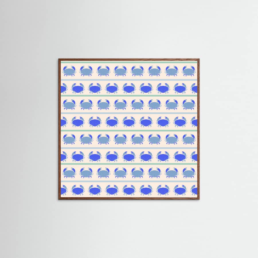 Poster Blue Crabs Nautical Pattern – poster e stampa artistica