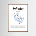 Póster Blue Lobster Poster | Minimalist Coastal Art with Seafood Illustration – póster e impresión artística