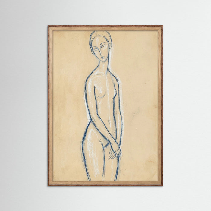 Oak Dark Blue Reclining Figure