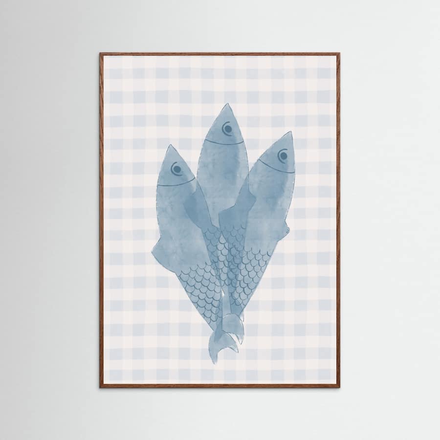 Blue Sardines Poster – plakat og kunsttryk