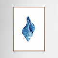 Affiche Blue Seashell On White Background No3 – affiche et impression d’art