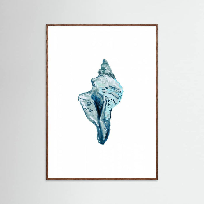 Blue Seashell On White Background No4 Poster – poster och konsttryck