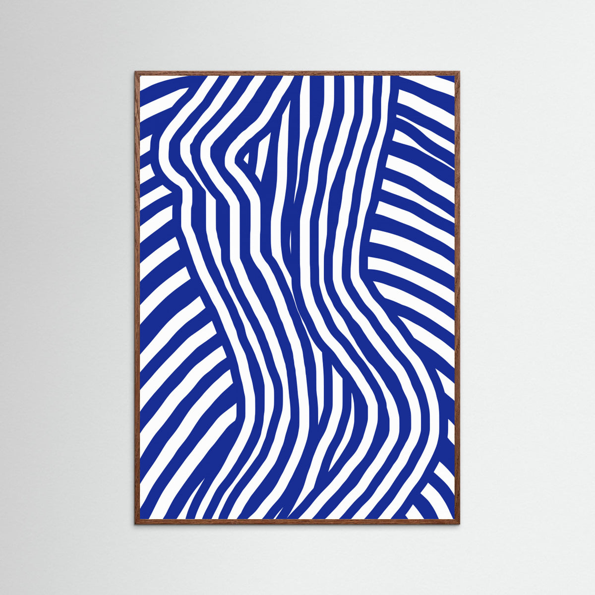 Oak Dark Blue and White Striped Nude Poster
