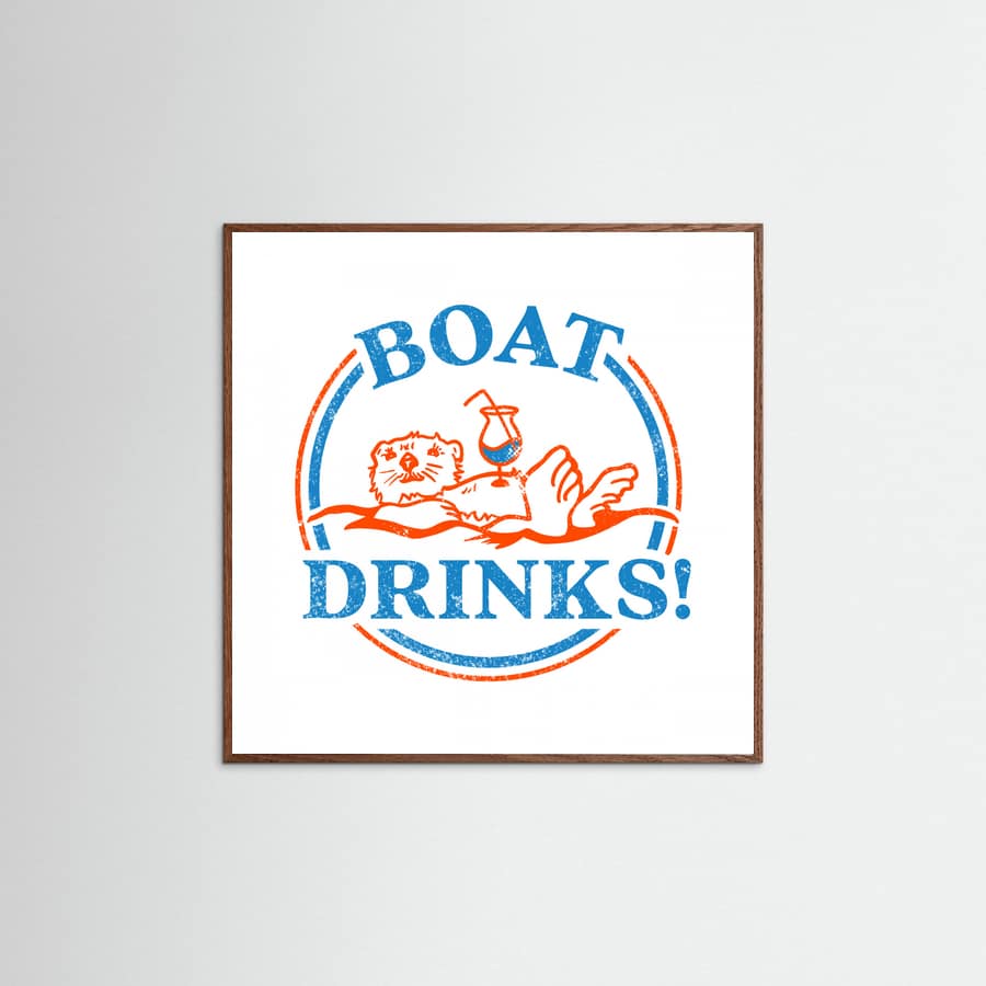 Boat Drinks Cocktail Drinking Otter Poster – Poster und Kunstdruck