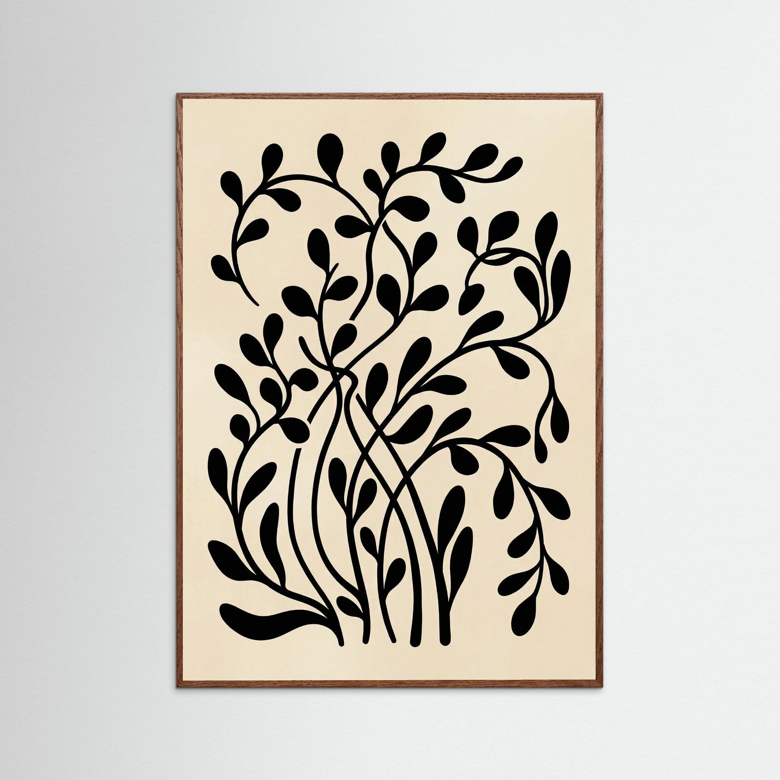 Oak Dark Botanical Silhouette Black