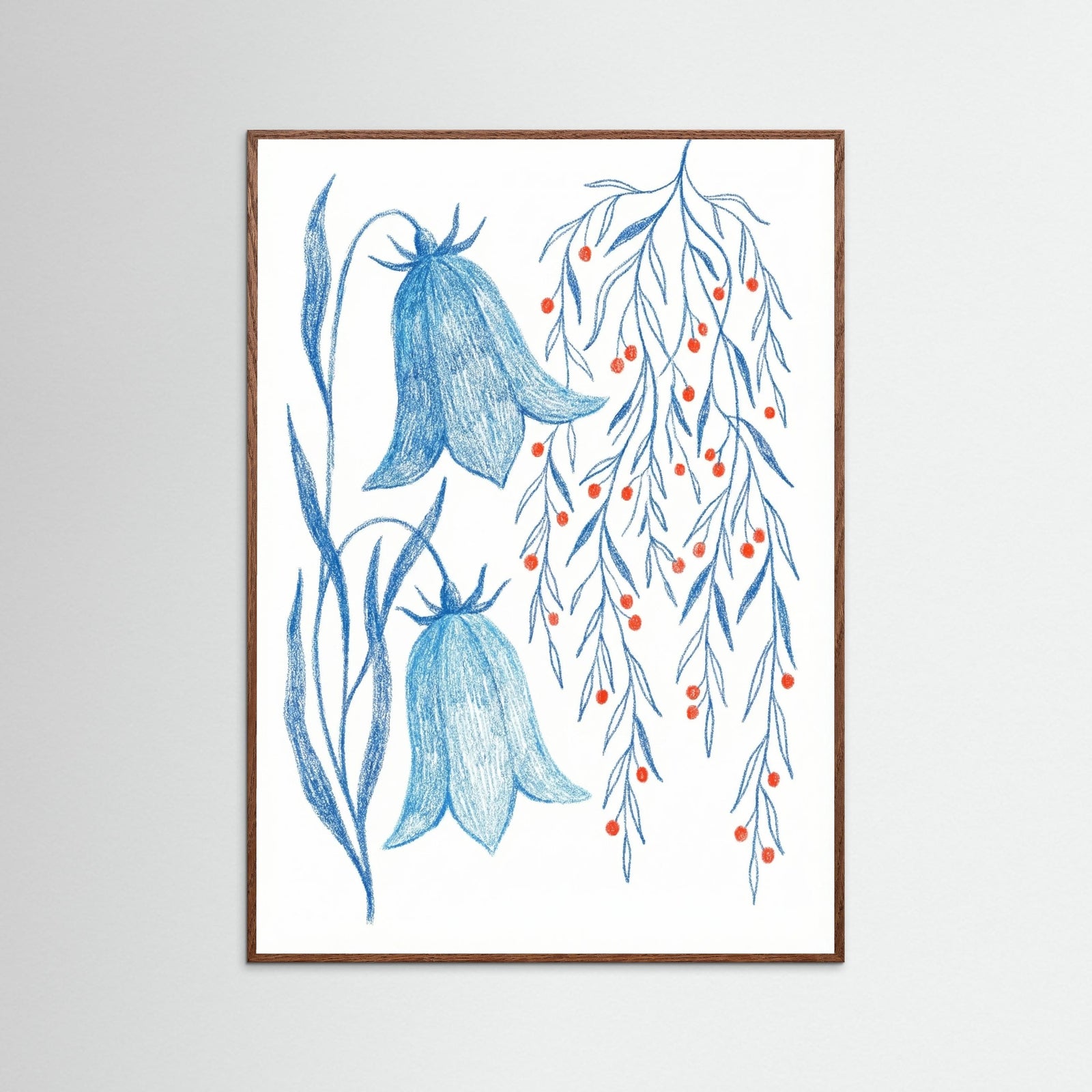 Oak Dark Cerulean Vines