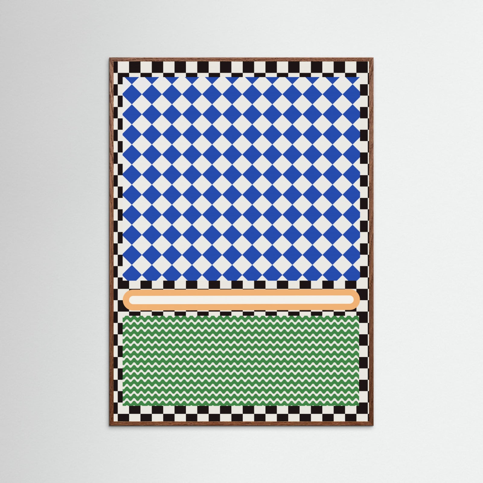 Oak Dark Checkered Rothko Inspiration Poster