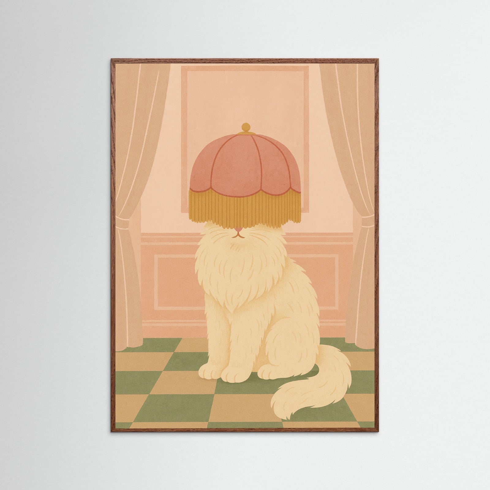 Oak Dark Cheetah Lamp