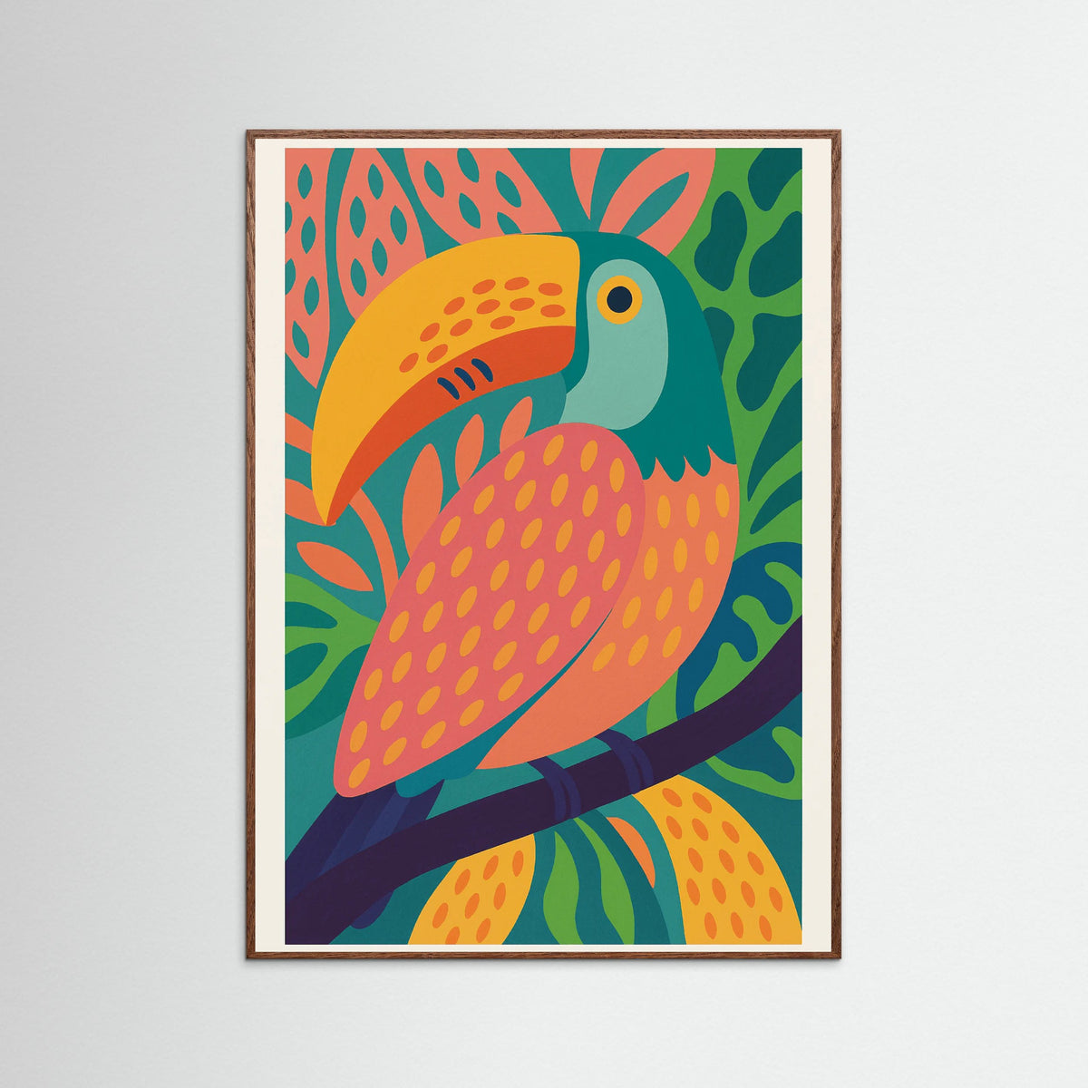 Oak Dark Colorful Toucan