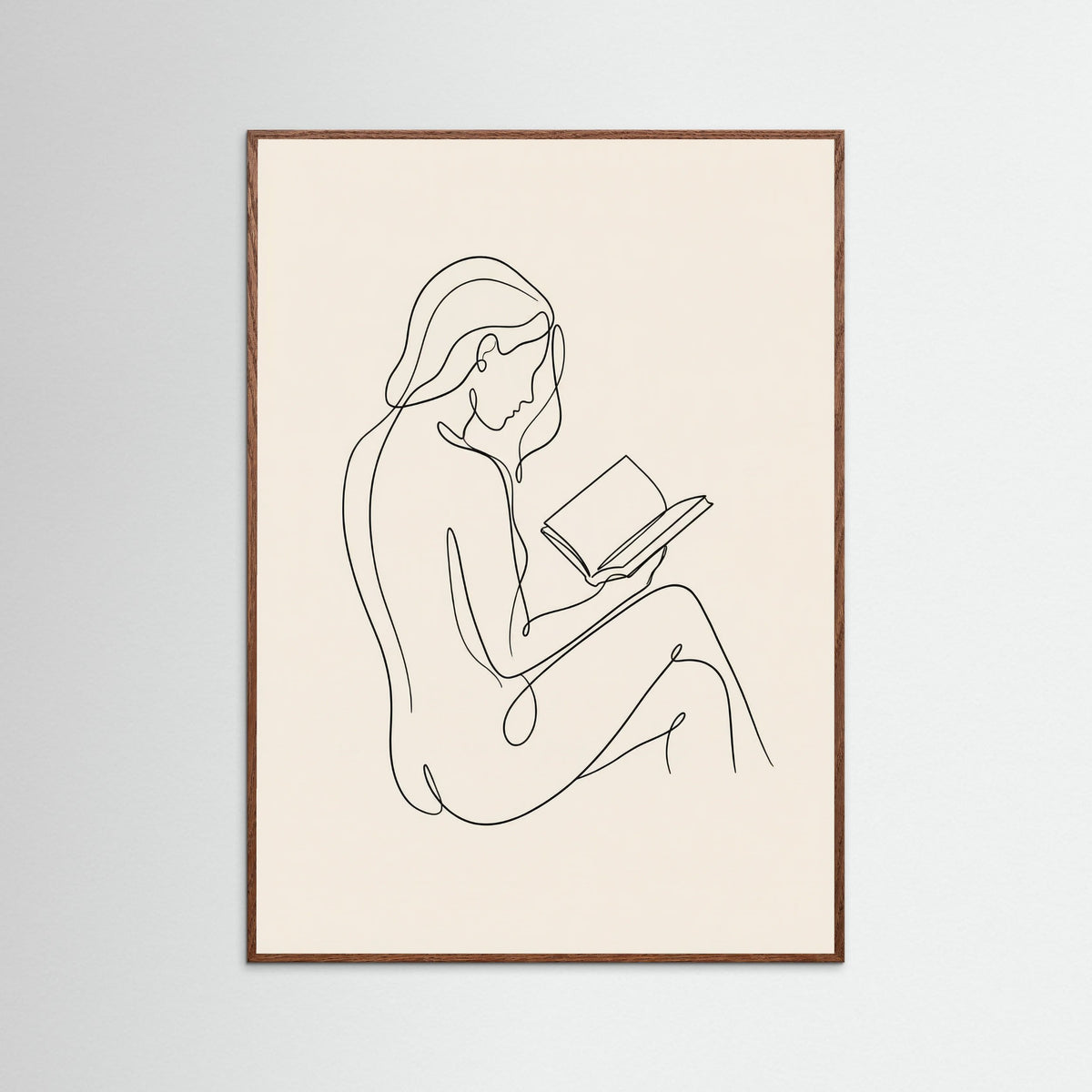Oak Dark Contemplative Line Portrait