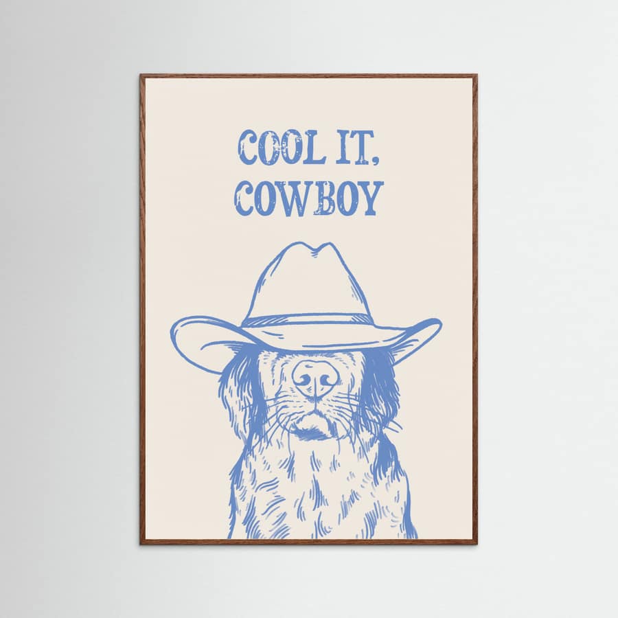 Oak Dark Cool it Cowboy Blue Poster