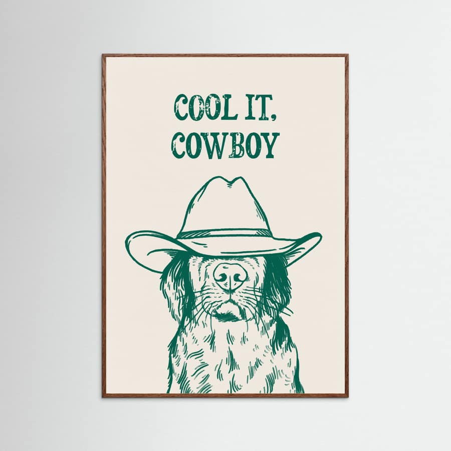 Oak Dark Cool it Cowboy Green Poster