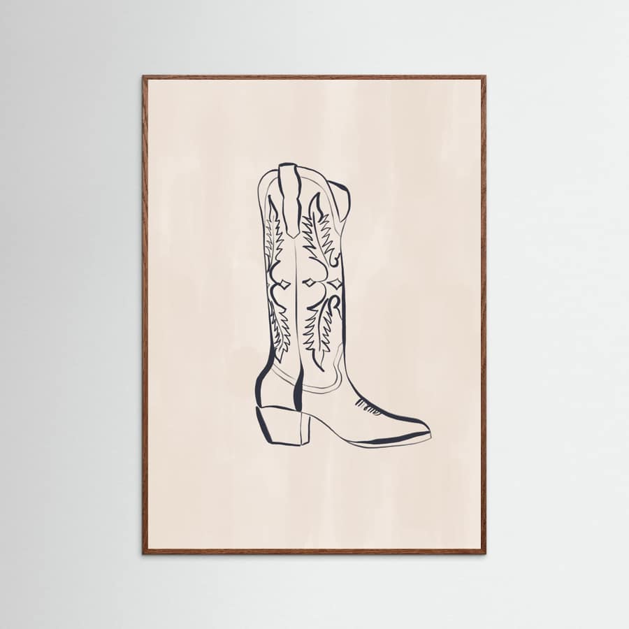Póster Cowboy Boots By Ivy Green Illustrations – póster e impresión artística