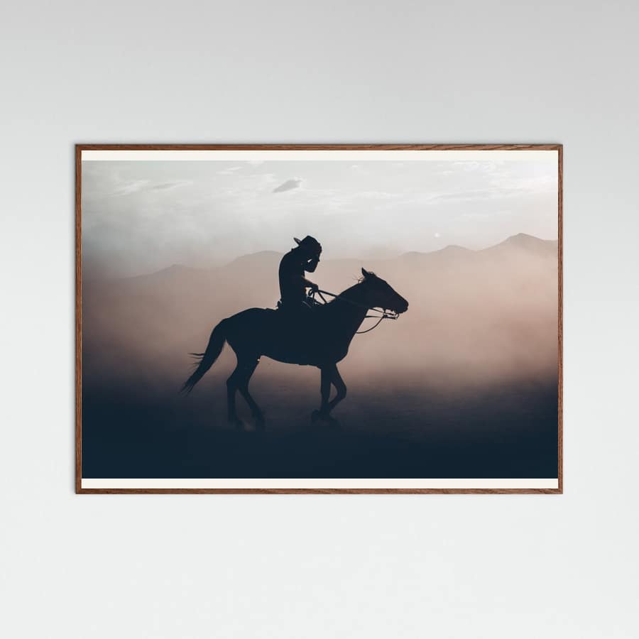 Oak Dark Cowboy Sunset Ride Poster
