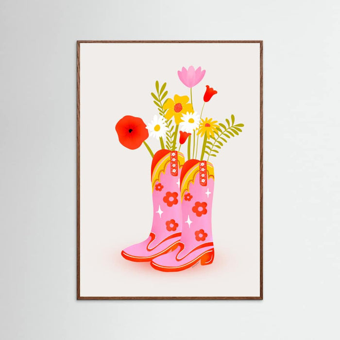 Oak Dark Cowgirl Boots Poster