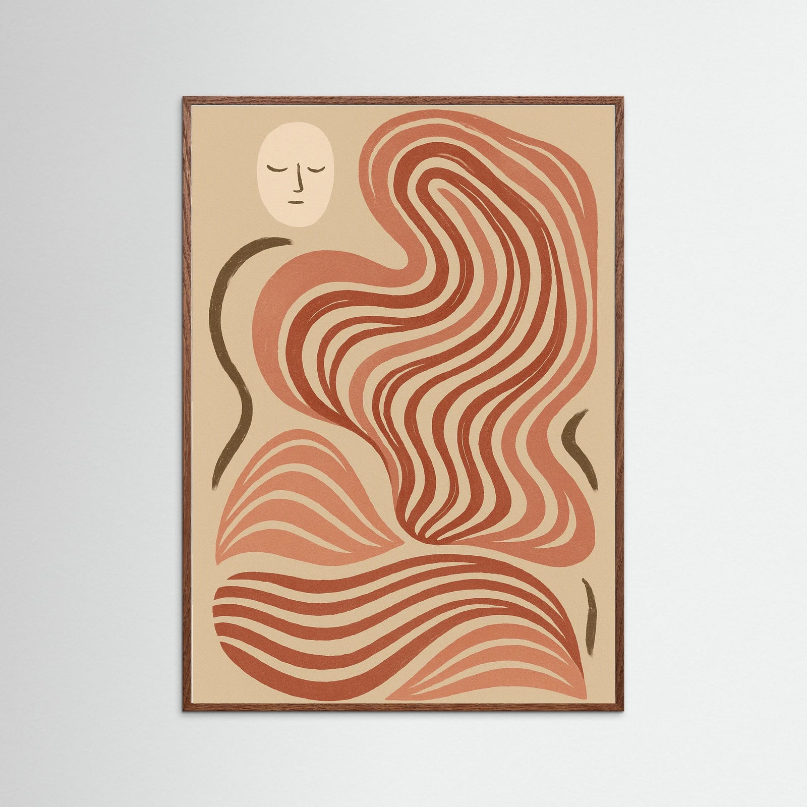 Oak Dark Crimson Curves