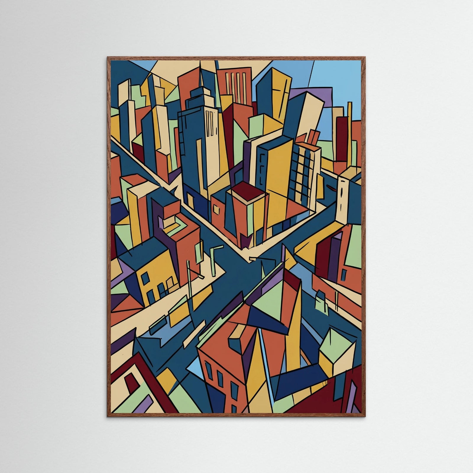 Oak Dark Cubist Woman Portrait