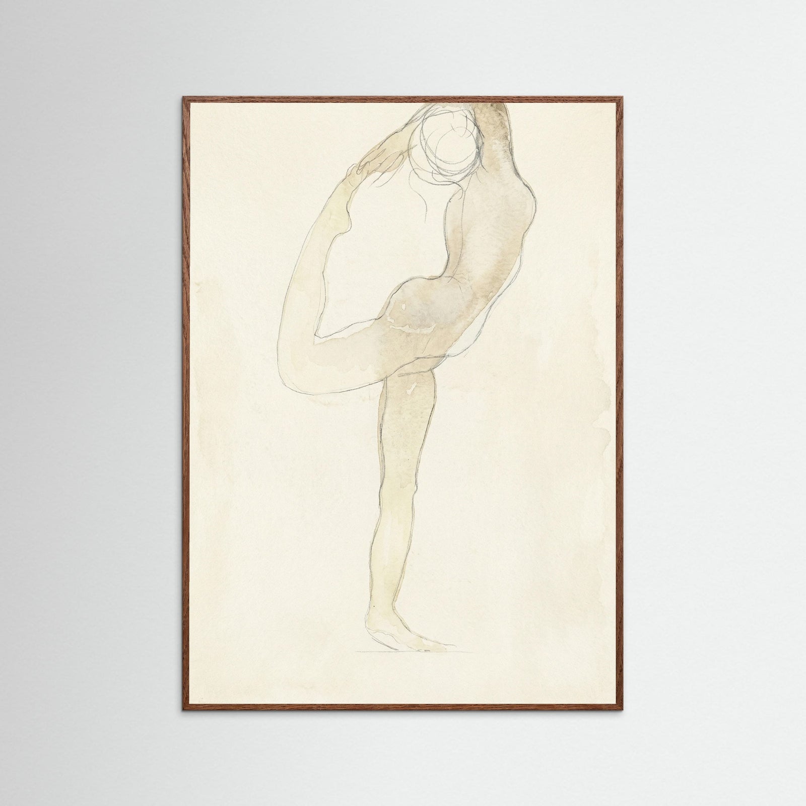 Oak Dark Dancing Figure Sketch