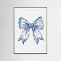 Affiche Dark Blue Coastal Striped Bow – affiche et impression d’art