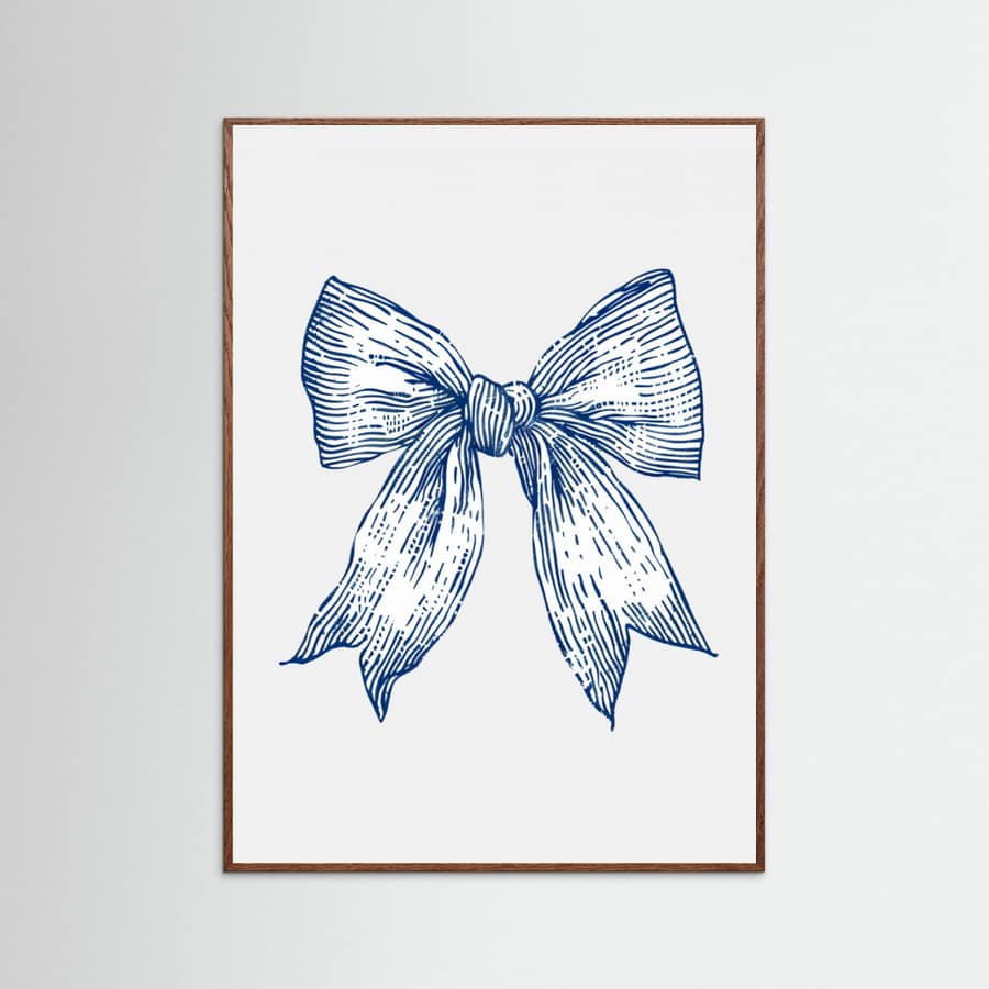 Affiche Dark Blue Coastal Striped Bow – affiche et impression d’art