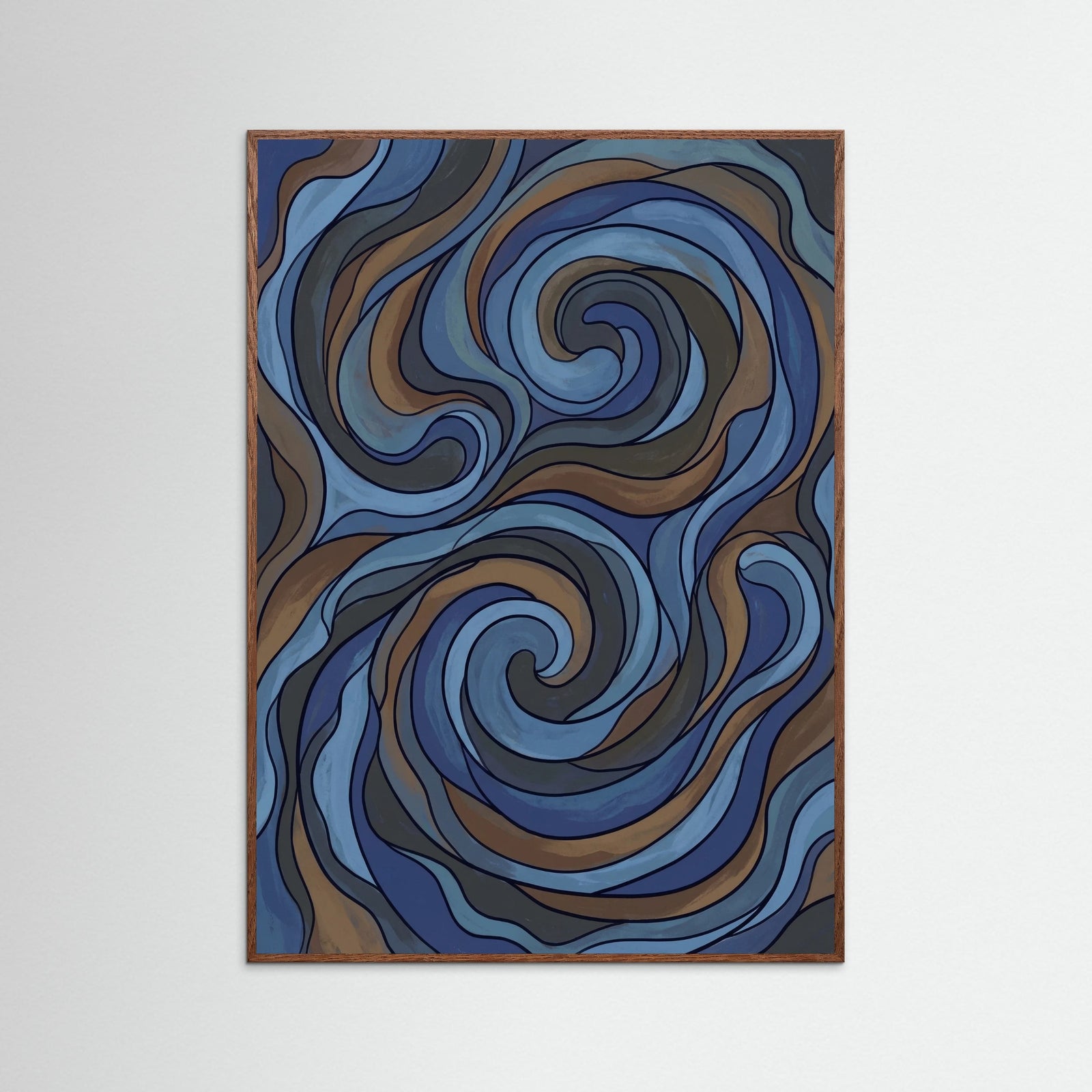 Oak Dark Deep Blue Fragments