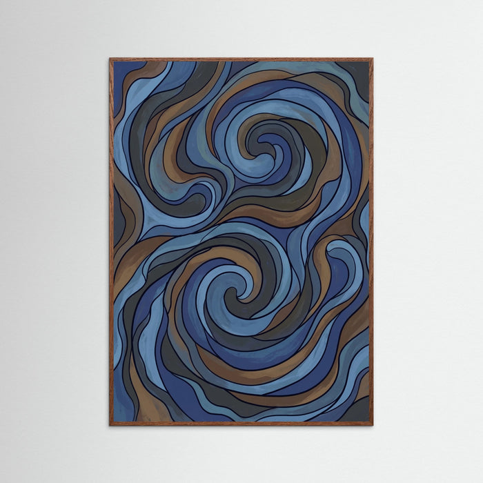 Oak Dark Deep Blue Fragments