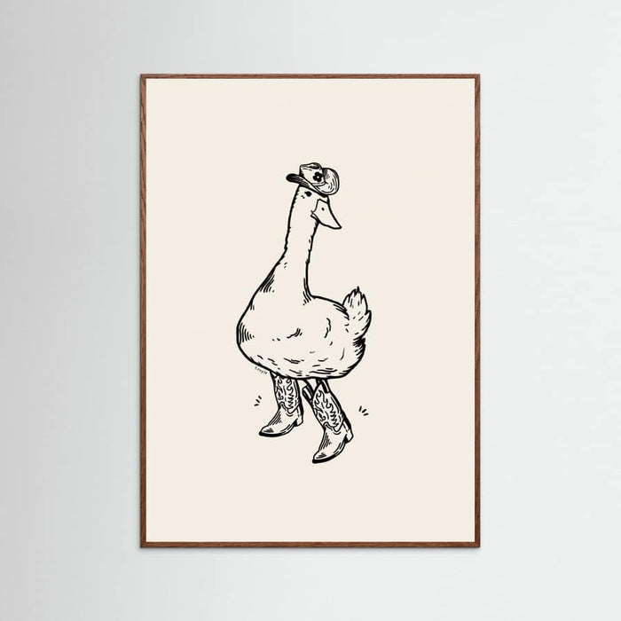 Oak Dark Duck wearing Western Boots Poster