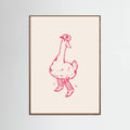 Oak Dark Duck wearing Western Boots in pink Poster