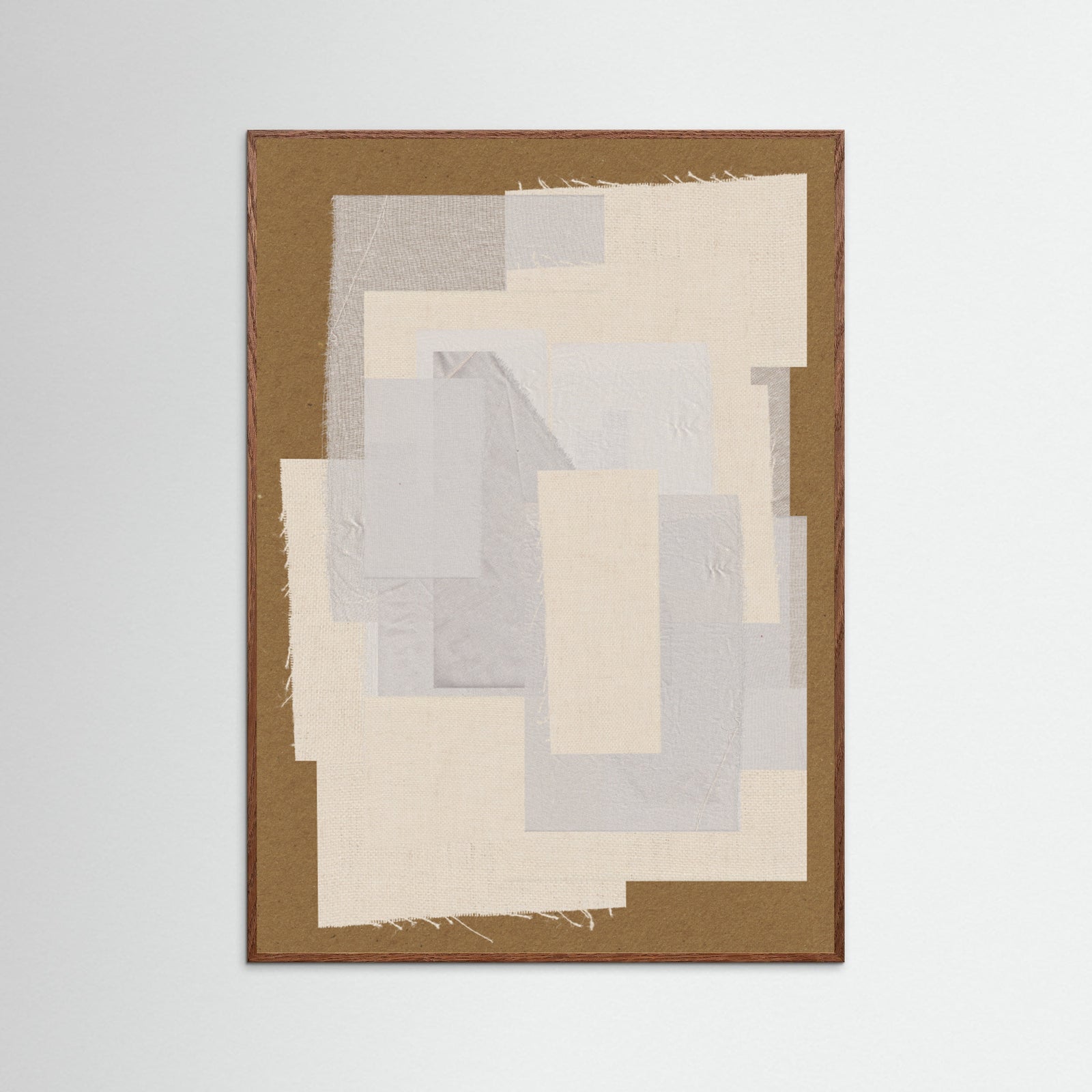 Oak Dark Fabric Pattern Collage No.6 Poster