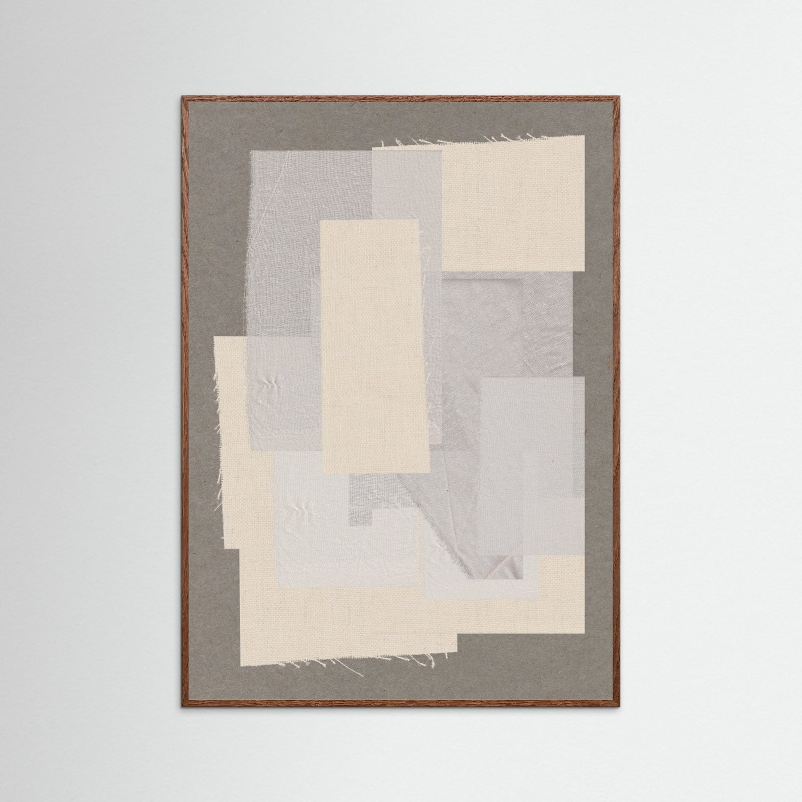 Oak Dark Fabric Pattern Collage No.7 Poster
