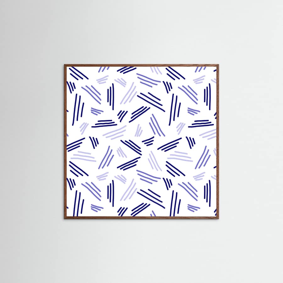 Falling Triple Lines Navy Blue -juliste – juliste ja taidepainatus