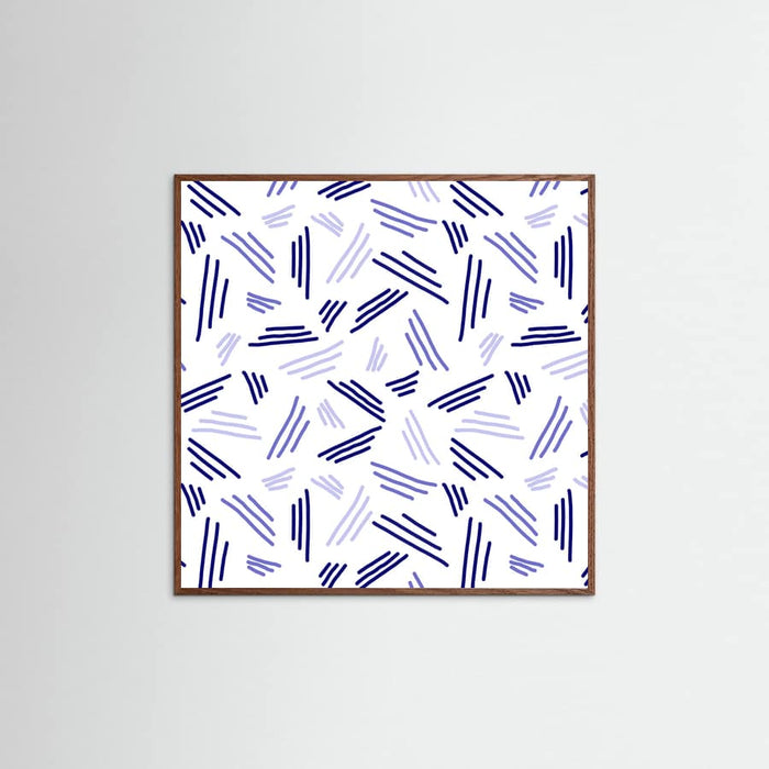 Falling Triple Lines Navy Blue -juliste – juliste ja taidepainatus