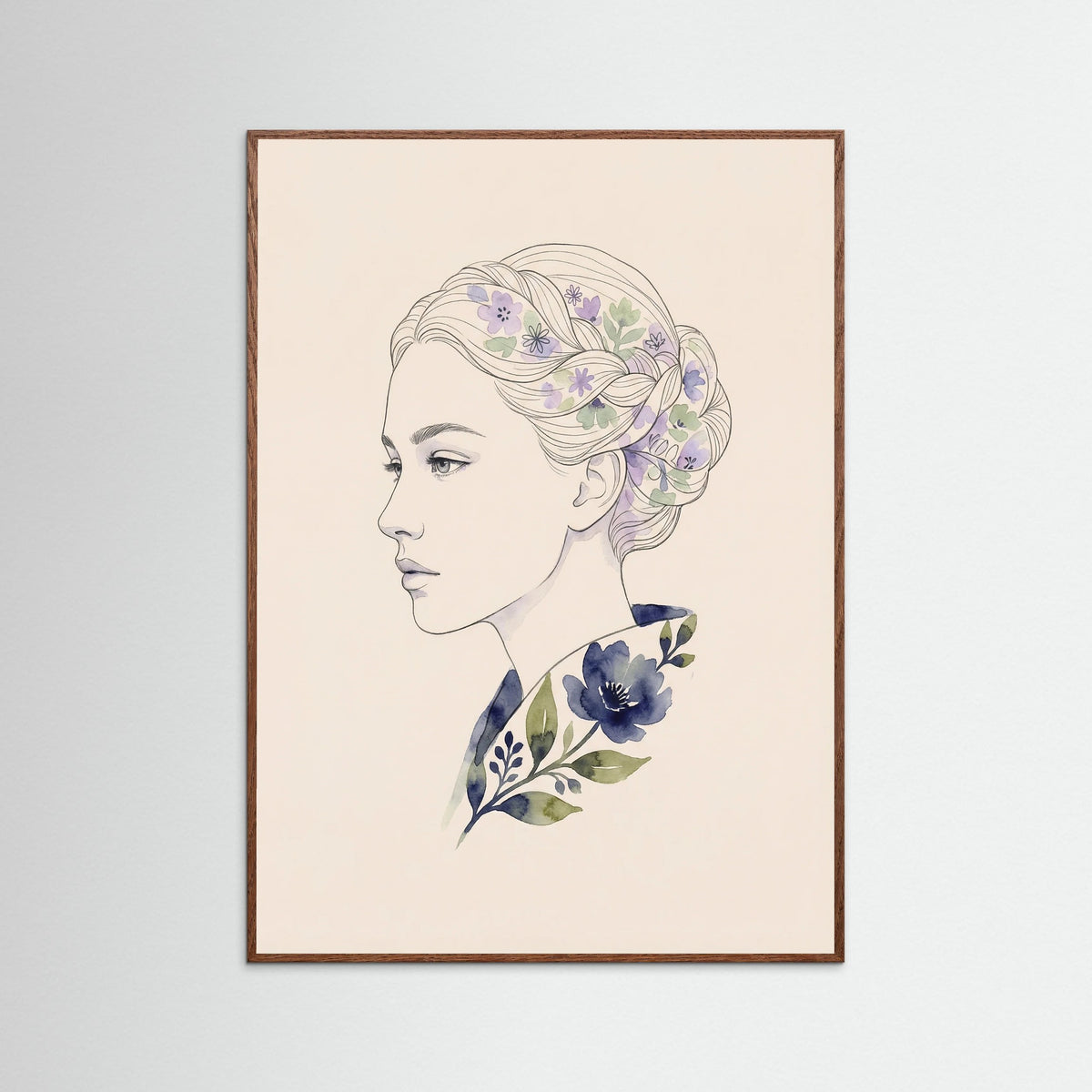 Oak Dark Floral Contemplation