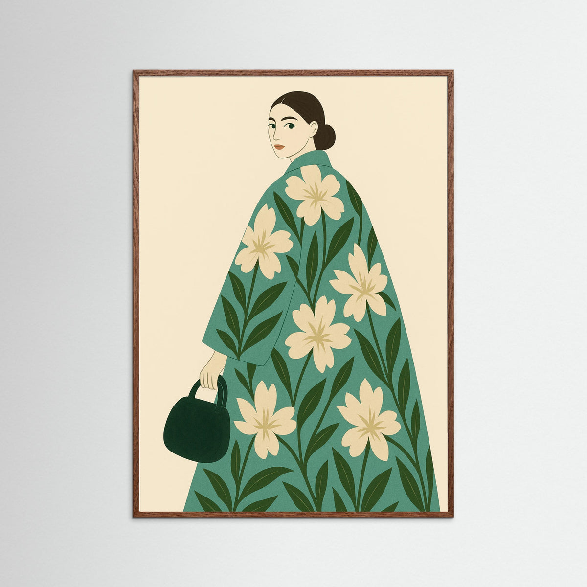 Oak Dark Floral Dress Figure