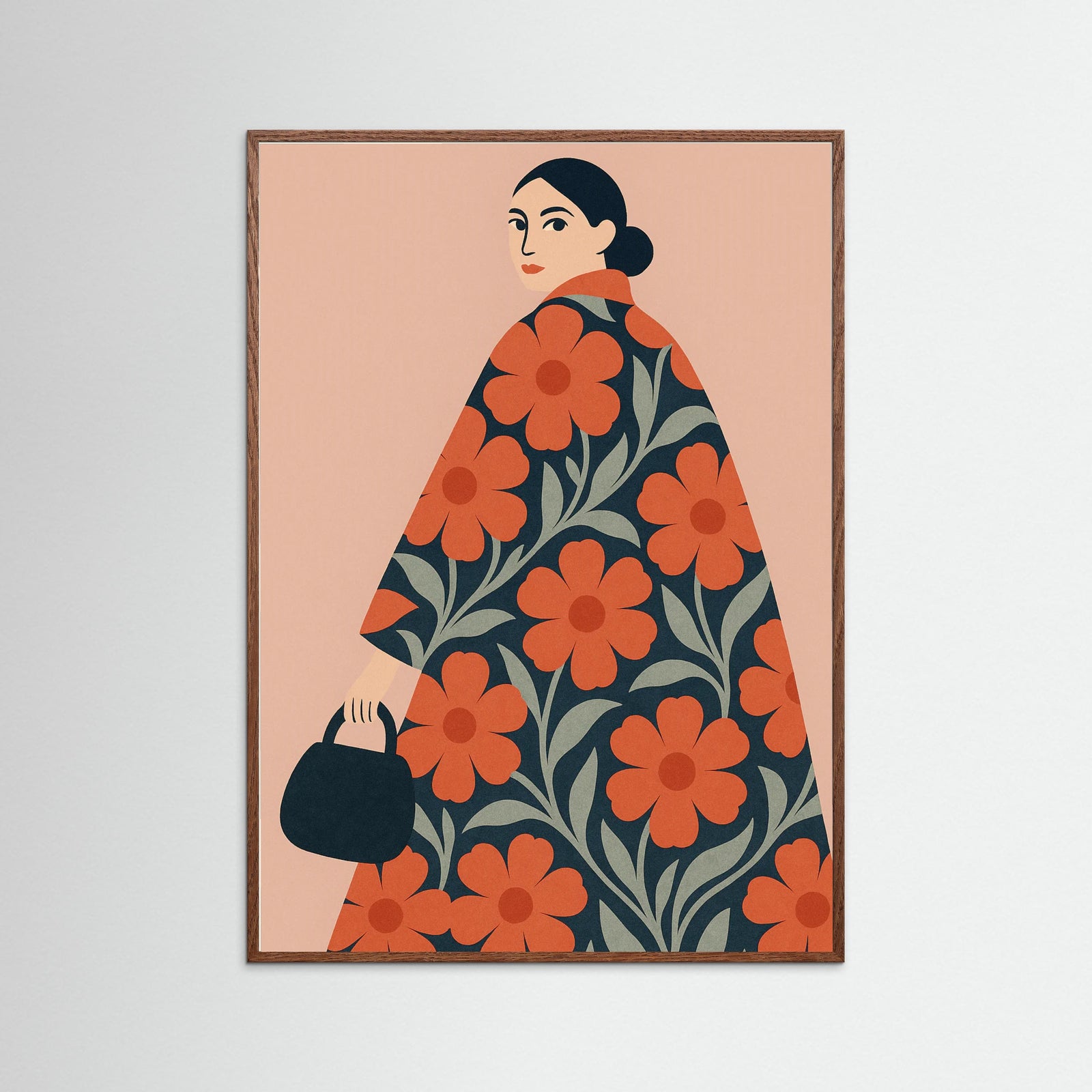 Oak Dark Floral Elegance