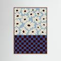 Oak Dark Flowers_checkerboard Poster