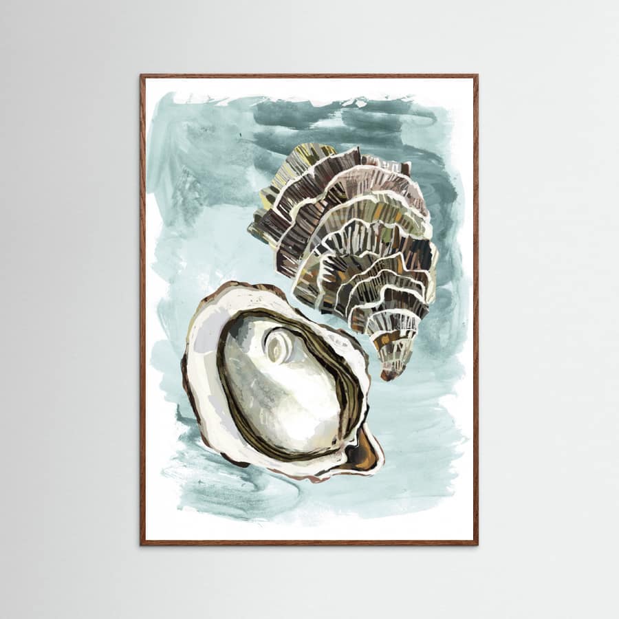 Affiche For the Love of Oysters, foodie art, seafood art, rustic ocean inspired – affiche et impression d’art