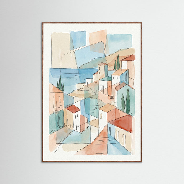 Fragmented Mediterranean View – plakat og kunsttryk