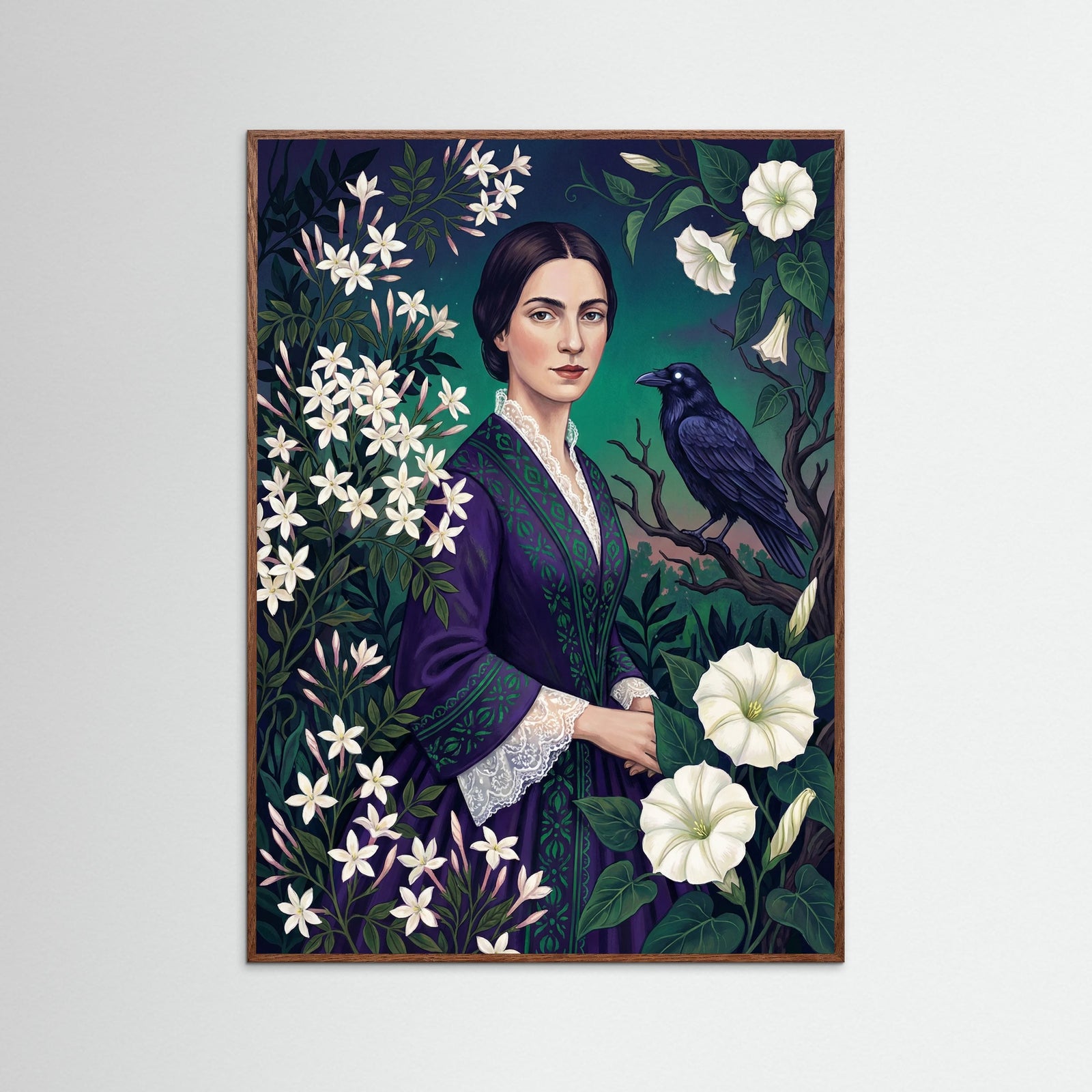 Oak Dark Fridas Floral Heart